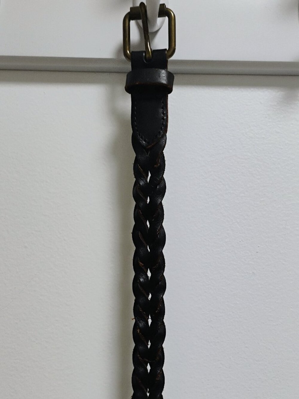 Leather Braided Women's Belt Brown S